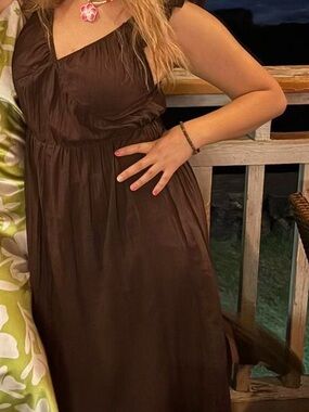 Simple Brown Maxi Dress